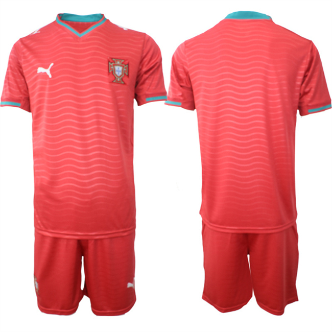Men's Red Portugal Team Blank 2026 World Cup Home Soccer Jersey Suit